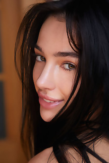 Kama Oxi in Seduce Me by Erro indoor brunette black hair brown eyes petite boobies shaved ass pussy custom