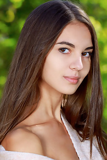 Valencia in Romesa by Matiss outdoor sunny woods brunette brown eyes boobies shaved tight pussy
