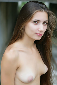 Leraa by Stanislav Borovec outdoor sunny brunette green eyes...
