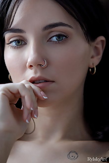 Danniela in Lesenela by Rylsky indoor brunette blue eyes boobies tattoo shaved ass pussy