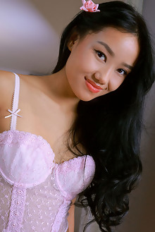 Presenting Oxitheam by Matiss indoor asian brunette black hair brown eyes skinny shaved pussy petite custom