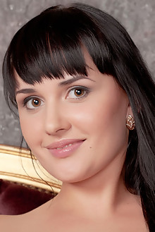 Lina N in In Red by Stan Macias indoor brunette black hair hazel eyes shaved pussy latest