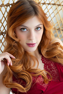 Naty Evans in Dreamy Eyed by Nudero indoor redhead green eye...