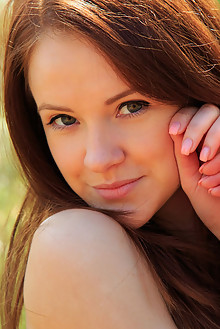 Alice May in Agatia by Rylsky outdoor sunny woods redhead green eyes small tits shaved pussy ass