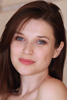 Serena Wood in Staircase by Dave Lee indoor brunette blue eyes boobies shaved tight pussy custom